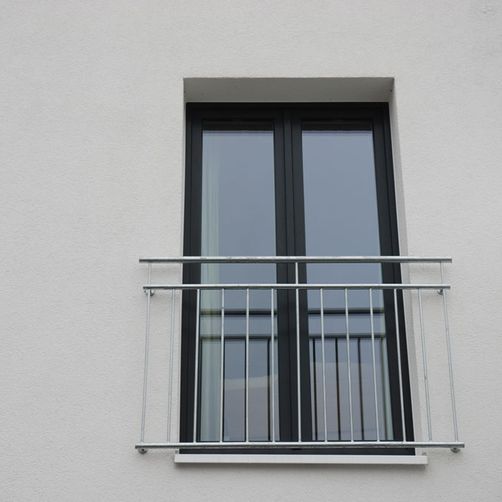 Balkontür Kunststoff anthrazit mit französischem Balkon