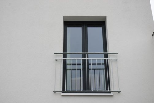 Balkontür Kunststoff anthrazit mit französischem Balkon
